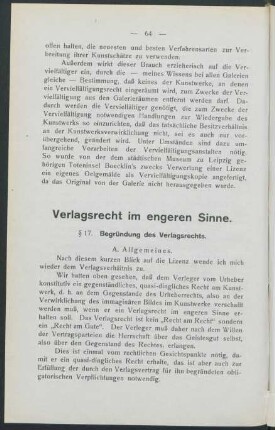 Verlagsrecht im engeren Sinne