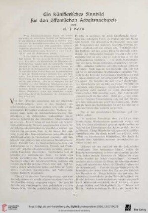 8/9: Ein künstlerisches Sinnbild für den öffentlichen Arbeitsnachweis