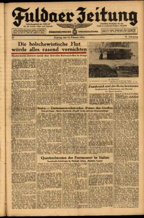 Ausgabe vom Montag, den 14. Februar 1944.