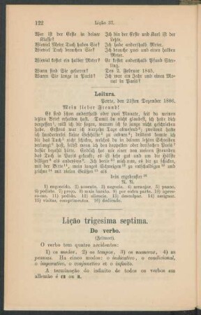 Lição trigesima septima. - Do verbo. (Zeitwort).