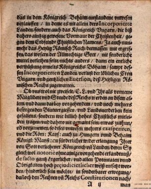 Copia Deß Chur. und Fürstlichen Convents zu Mühlhausen Schreibens, an die Ständt Augspurgischer Confession im Reich