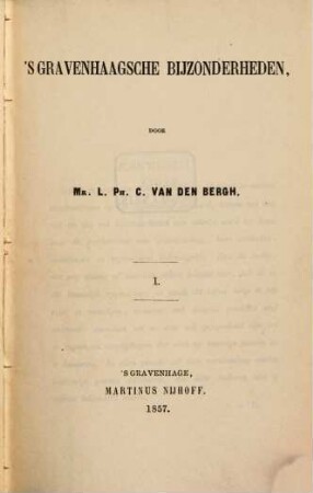's-Gravenhaagsche Bijzonderheden, 1