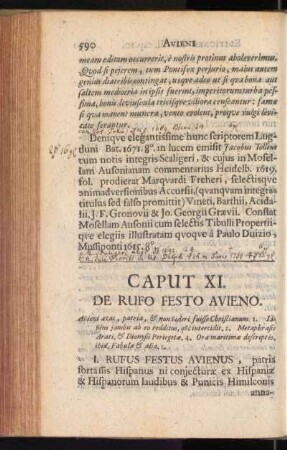 Caput XI. De Rufo Festo Avieno