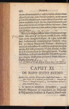 Caput XI. De Rufo Festo Avieno