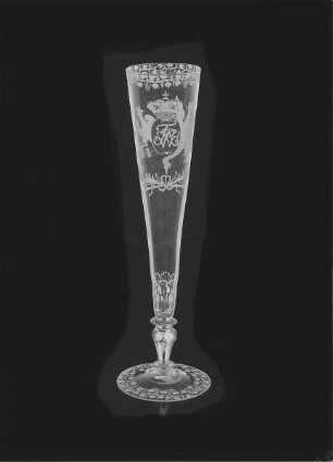 Flöte (mit FWR-Monogramm in bekröntem Ovalmedaillon) aus Schloß Moritzburg