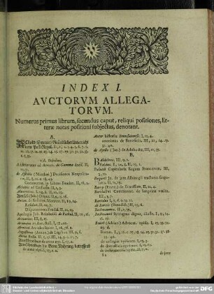 Index I. Auctorum Allegatorum