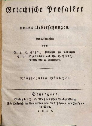 Pausanias des Periëgeten Beschreibung von Griechenland, 1