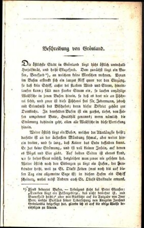 Beschreibung von Grönland.