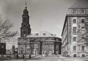 Dresden, Blick von der Ringstraße zur Kreuzkirche