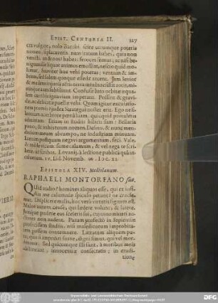 Epistola XIV. Mediolanum. Raphaeli Montorfano suo.