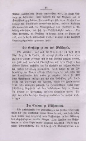 Die Großloge zu den drei Weltkugeln.