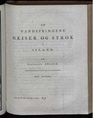 Om Vandspringene Geiser og strok i Island
