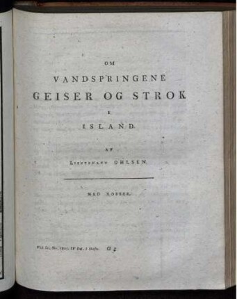 Om Vandspringene Geiser og strok i Island