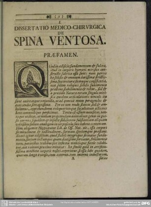 I. Dissertatio Medico-Chirurgica De Spina Ventosa