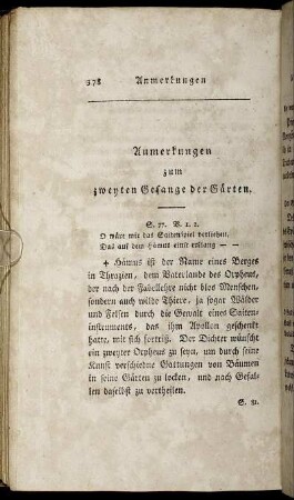 Anmerkungen zum zweyten Gesange der Gärten.