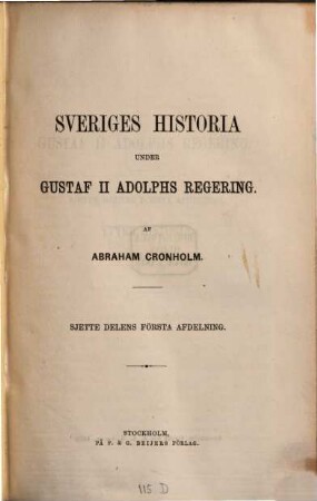 Sveriges historia under Gustaf II Adolphs Regering, 6,1