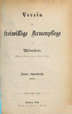 Jahresbericht .... 10. 1878 (1879)