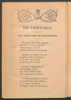 Un cambiazo : (500 pesos por un salchichón)
