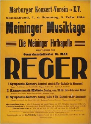 Konzertplakat Meininger Musiktage