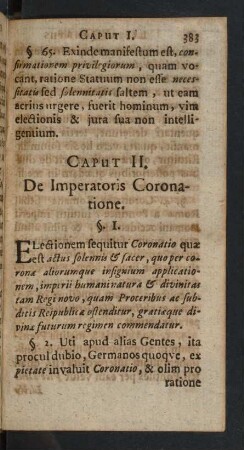 Caput II. De Imperatoris Coronatione.