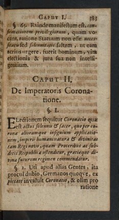 Caput II. De Imperatoris Coronatione.