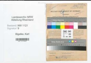 Entnazifizierung Karl Bigalke , geb. 28.05.1904 (Gerichtsassessor)