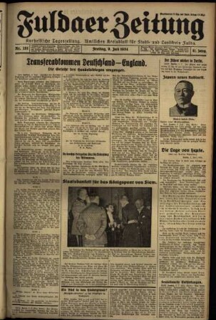 Erste Ausgabe vom Freitag, den 06. Juli 1934.