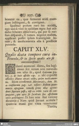 Caput XLV. Qualis diaeta tempore curae instituenda, & in specie qualis aër sit convenientissimus?