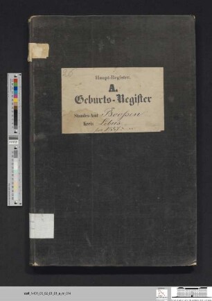 Geburtsregister Booßen 1887