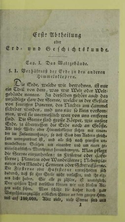 Erste Abtheilung oder Erd- und Geschichtskunde