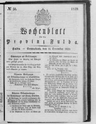 No. 50, Ausgabe vom 14. Dezember 1839