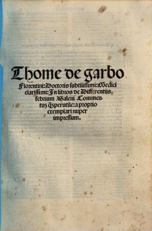 In libros de differentiis febrium Galeni commentum