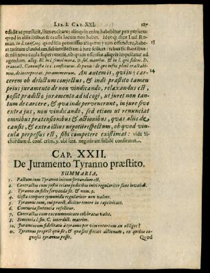 Cap. XXII. De Iuramento Tyranno praestito.