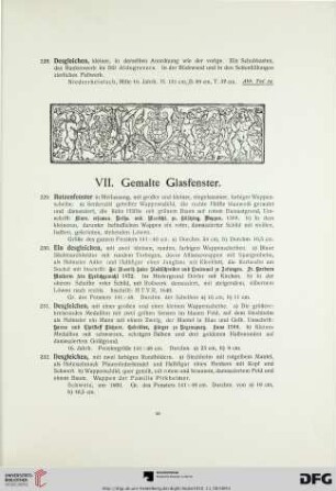 VII. Gemalte Glasfenster (Nr. 229-238)