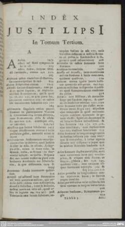 Index Justi Lipsi In Tomum Tertium