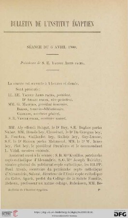 Séance du 6 avril 1900