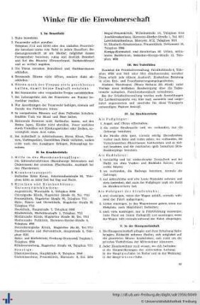 Winke für die Einwohnerschaft, Sehenswertes, Erklärungen der Zeichen und Abkürzungen.