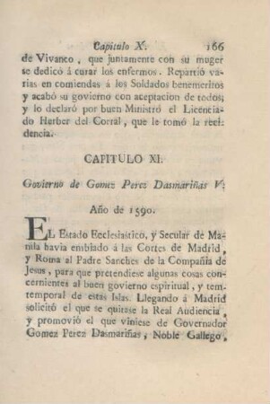 Capitulo XI. Govierno de Gomez Perez Dasmarinas V.