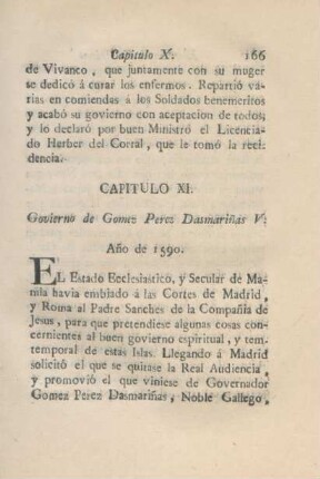 Capitulo XI. Govierno de Gomez Perez Dasmarinas V.