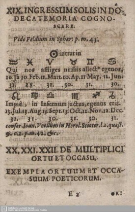 XXI. DE MULTIPLICI ORTU ET OCCASU.