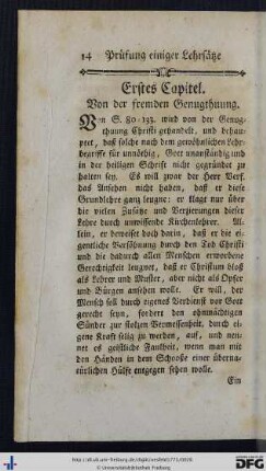 Erstes Capitel. Von der fremden Genugthuung.