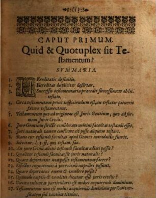 Dissertatio Juridica, De Requisitis, Et Ordinatione Testamentorum Solennium