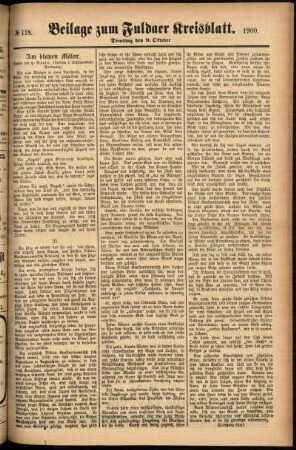 Zweite Ausgabe vom Dienstag, den 09. Oktober 1900.