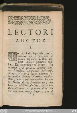 Lectori Auctor S.