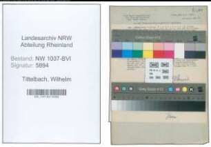 Entnazifizierung Wilhelm Tittelbach , geb. 15.05.1900 (Heizer)