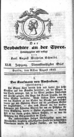 34. Stueck, 21. August 1843