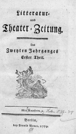 Des zweyten Jahrganges erster Theil