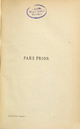 Sylloge inscriptionum Graecarum, 1