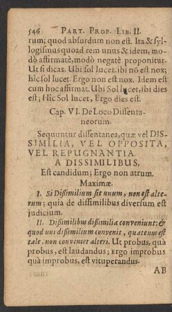 Cap. VI. De Loco Dissentaneorum.