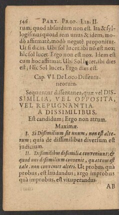 Cap. VI. De Loco Dissentaneorum.